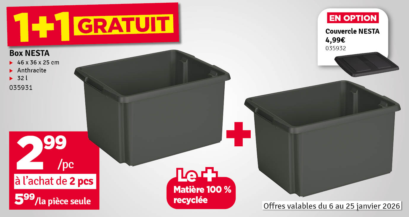 Box de rangement Relife Nesta anthracite 32 L SUNWARE